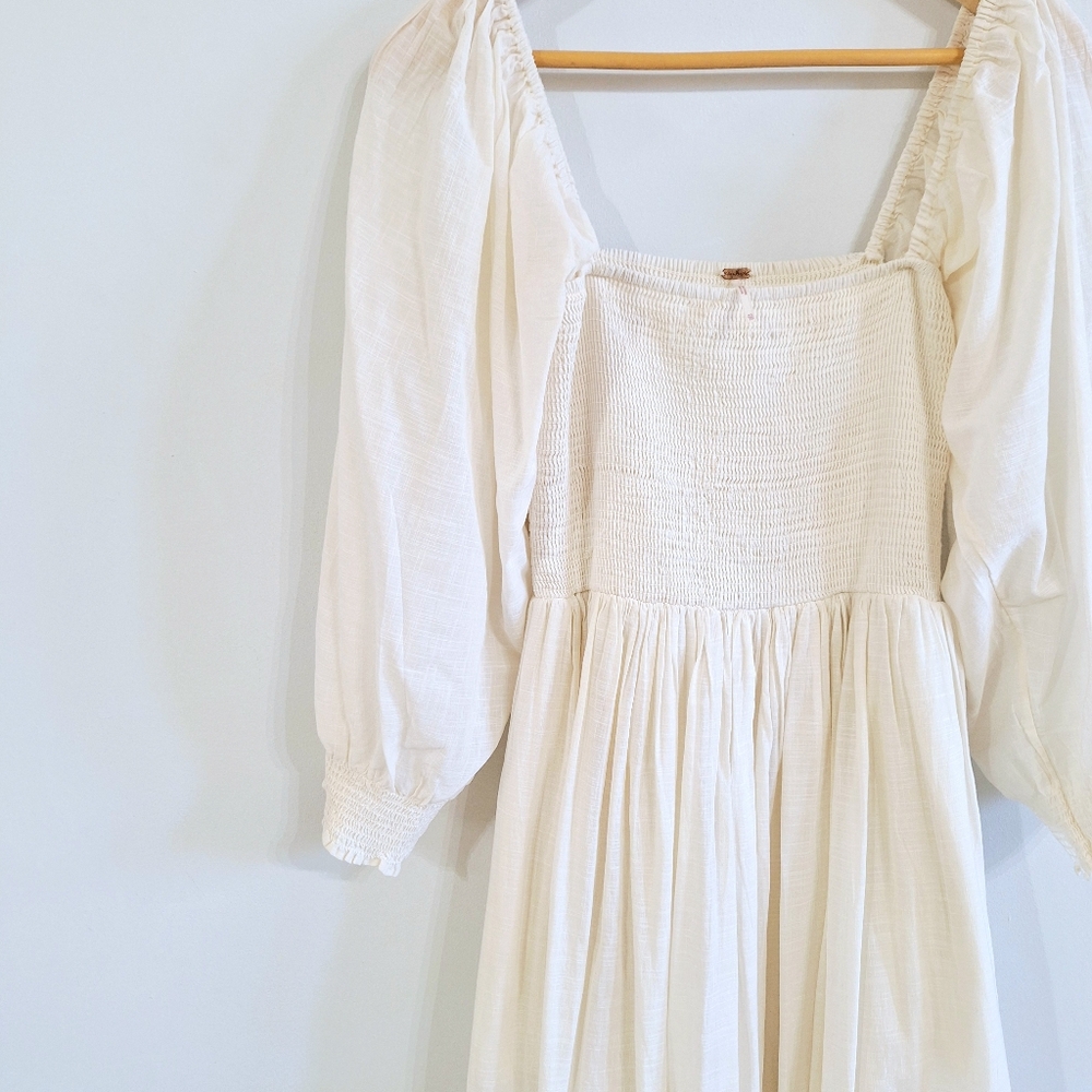 Free People Perfect Storm Midi Dress in Tea – XS | Cotton Eyelet Boho - Picture 6 of 9
